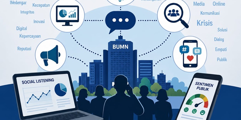 Komunikasi BUMN: Mendengar Publik di Era AI Ilustrasi komunikasi bumn untuk artikel Komunikasi BUMN di Era AI: Mendengar Publik Lebih Cepat